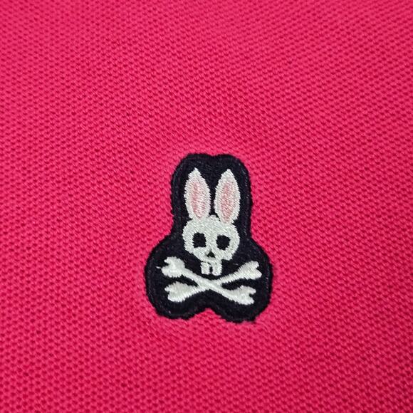 Psycho Bunny Polo Shirt Size 7 XL Pink Cotton Embroidered Bunny Logo Preppy - Picture 2 of 7